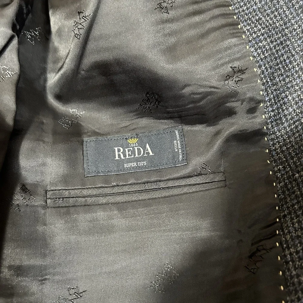 Jos A Bank Reserve Sport Coat Blazer 100% Wool 42S Reda Navy/grey Never Worn